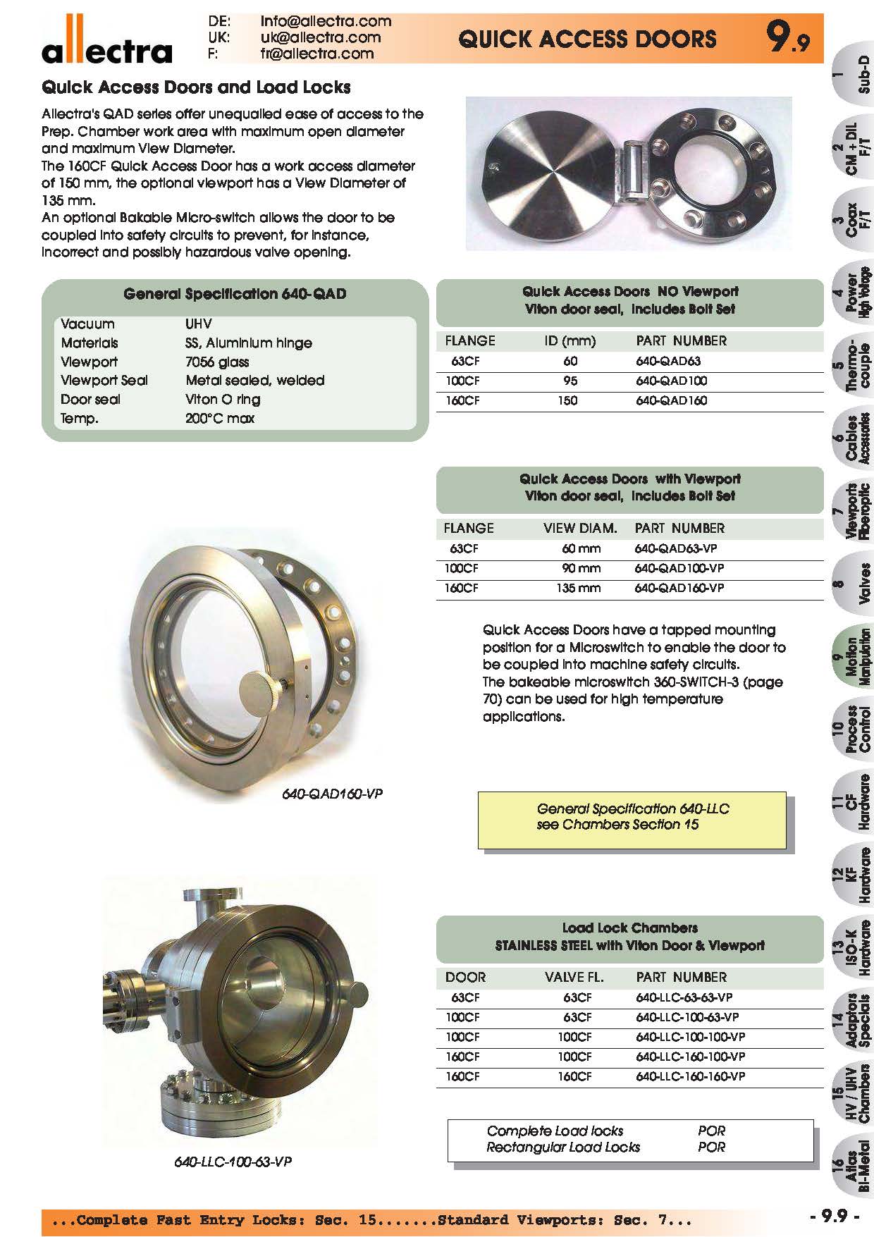 allectra快开口和快速进样腔