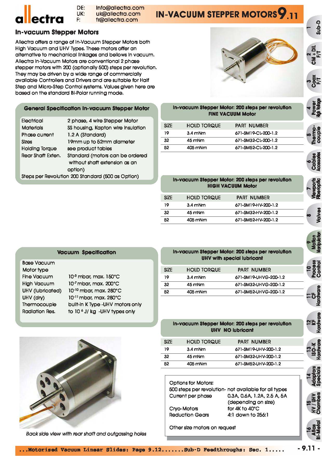 allectra真空内步进马达