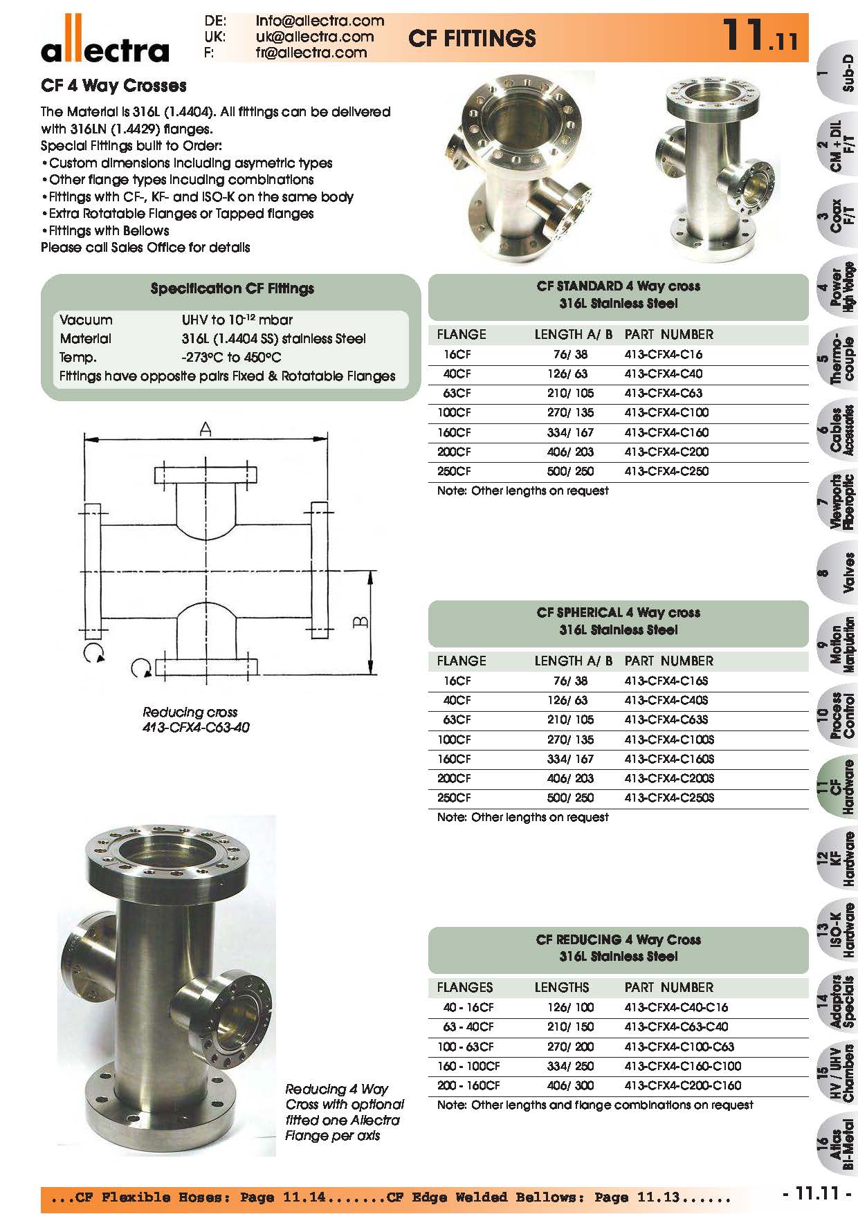 allectra CF法兰转接，CF四通接头