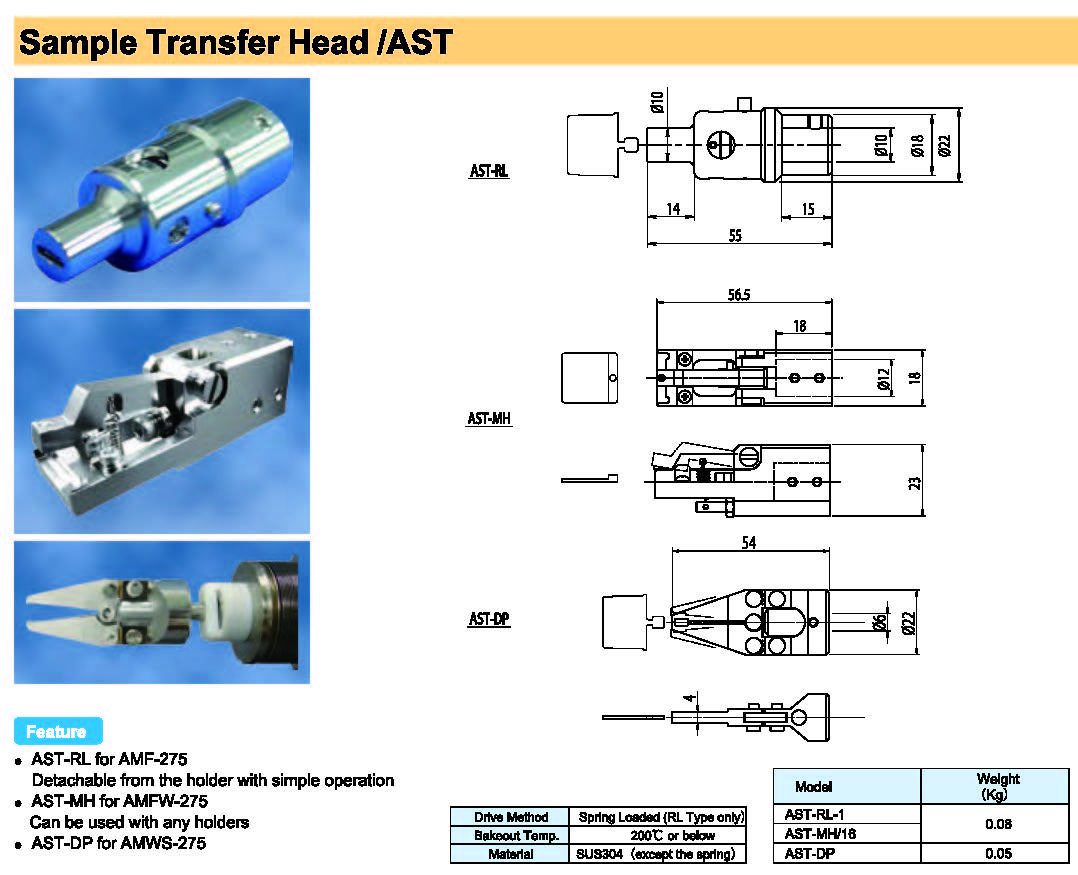 Rdec VacuumProducts 样品传输杆头