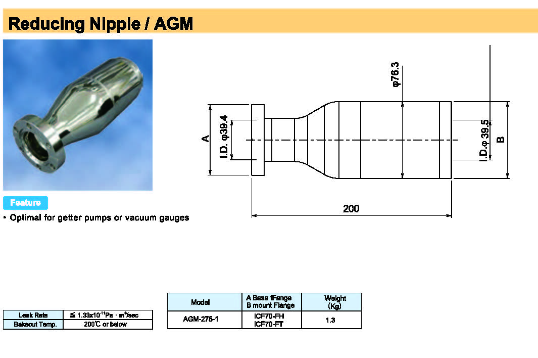 Rdec VacuumProducts 过渡型直通AGM型