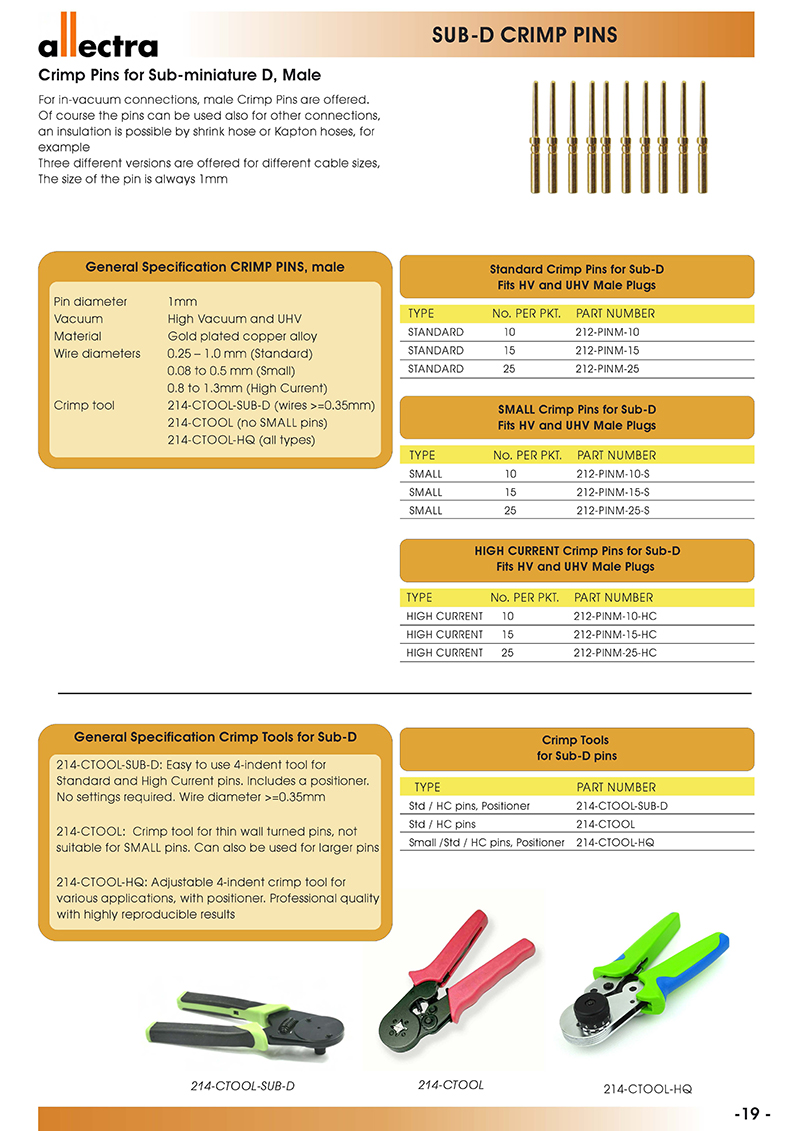 allectra Sub-D公头插针