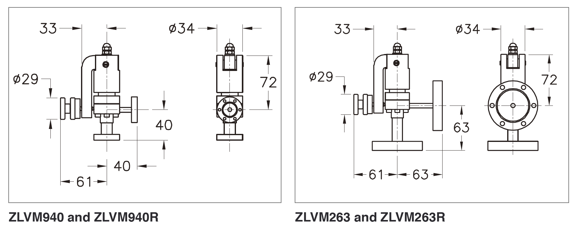 VACGEN全金属微漏阀产品尺寸