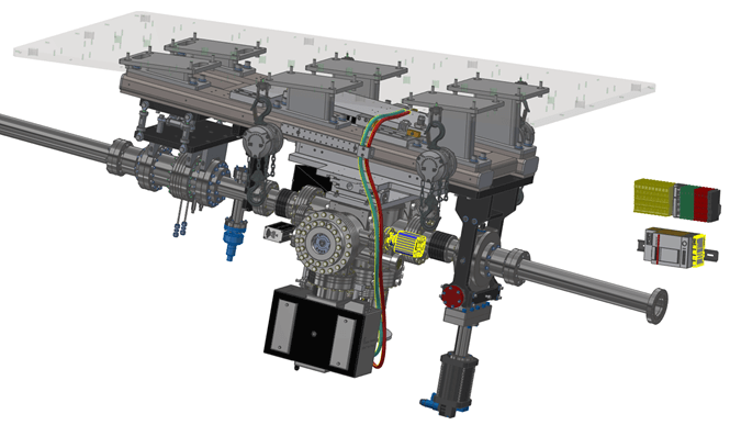 超高真空俯仰狭缝安装示意图