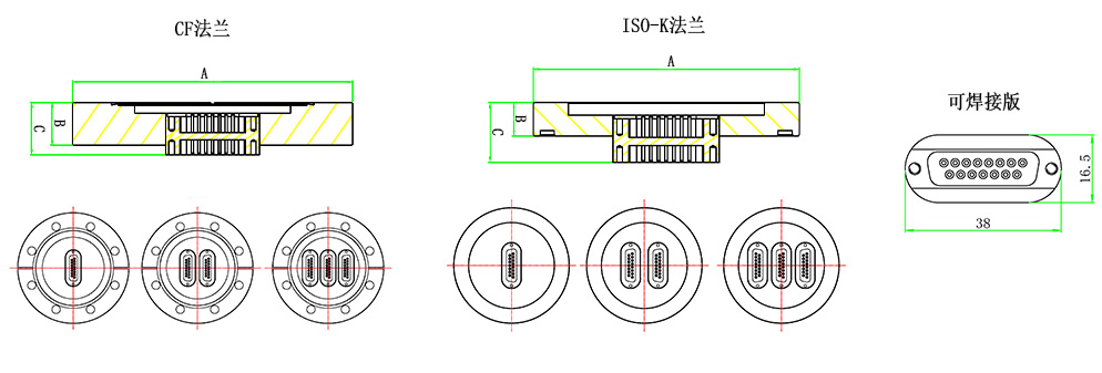 Sub-D15型真空馈通